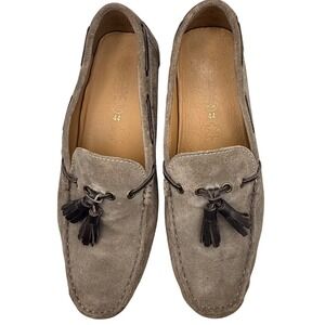 Geox Respira Mens Taupe Suede‎ Tassel Loafers Driving Shoes Size 44 EU